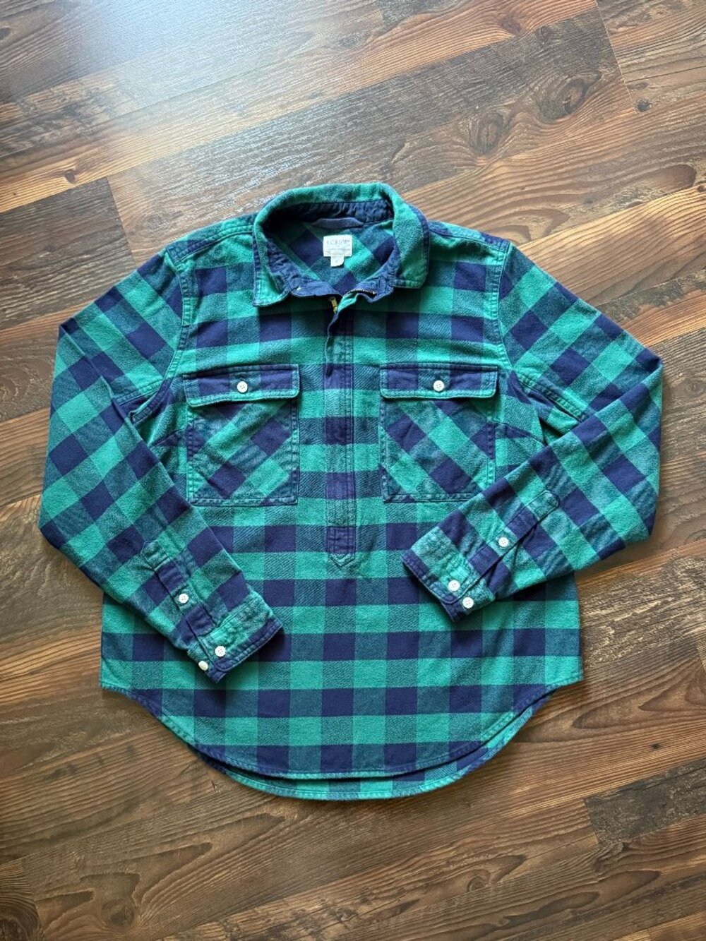 J. Crew Flannel with Half-Zip Front